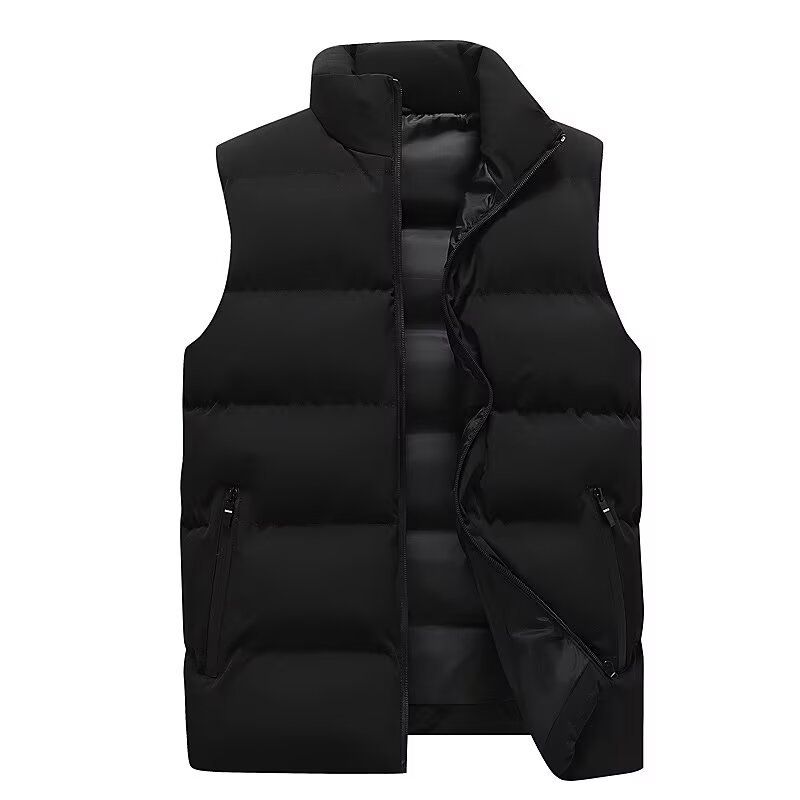 Autumn And Winter Warm Men's Vest, Casual Loose Thickened Coat, Men's Solid Color Simple Men's Vest_viptrois.com