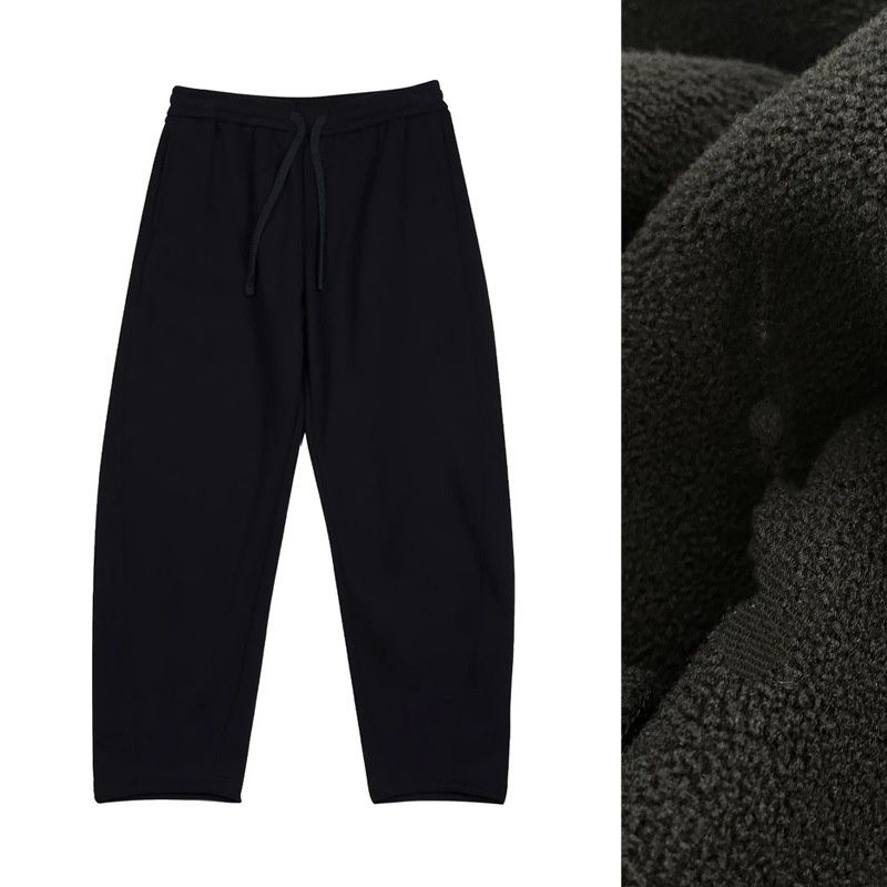 "Men's Fleece-Lined Straight-Leg Sweatpants - Winter Thermal Casual Pants With Brushed Interior, Minimalist Solid Color For Streetwear_viptrois.com