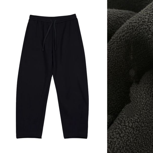 "Men's Fleece-Lined Straight-Leg Sweatpants - Winter Thermal Casual Pants With Brushed Interior, Minimalist Solid Color For Streetwear_viptrois.com