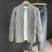 Men's Clothing Summer New Men's Fashion Half Zip Polo Shirt Short Sleeve Slightly Wide Casual Color Matching Half Sleeved T Shirt Trend_viptrois.com