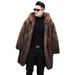 Men's Clothing Men's Winter Fur Coat With Hood, Long Imitation Mink Fur, Loose Casual Fur Warm Coat, Large Size_viptrois.com