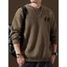 Loom Italian High-End American Style Heavy Sweater Men 2025 Autumn Winter New Trendy Brand Crew Neck Pullover Knitwear Top_viptrois.com