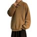 Button Lapel Solid Color Knitted Sweater For Men, Fashionable, Casual, Minimalist Design, Long Sleeved_viptrois.com