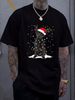 Black Lab Labrador Christmas Tree Light Pajama Dog Xmas T-Shirt Summer Versatile Stretched Top For Everyday Wear Designer Clothes Slightly Soft_viptrois.com