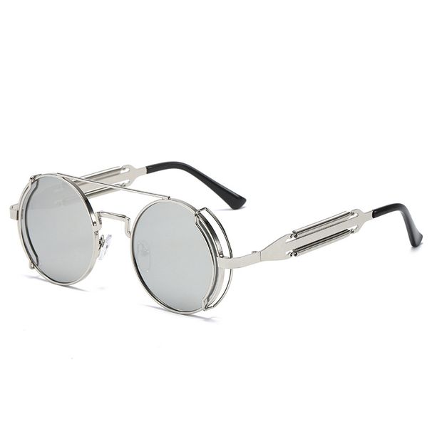 Steampunk Sunglasses - Metal Frame With Double Spring Hinges Retro Futuristic Style UV400 Protection Unisex Fashion Shades Adjustable Comfort Fit_viptrois.com