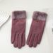 Women's gloves autumn and winter cute thickened velvet ladies cycling windproof cold proof five finger touch screen cycling spring and autumn style_viptrois.com
