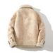 Men's Clothing men's loose large size fur and velvet thick warm lapel casual jacket _viptrois.com