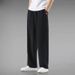 Men's Clothing Linen White Pants Summer Thin Breathable Loose Wide Leg Straight Drape Cotton And Linen Casual Trousers_viptrois.com