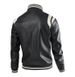 Men’s Fashion PU Leather Jacket – Slim Fit Biker Style Coat With Stand Collar & Contrast Stitching (S-3XL, Black/White, Lightweight & Breathable)_viptrois.com
