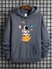 Men's Autumn And Winter Casual Fashionable Loose Hooded Sweatshirt With Geometric Print Warm Long Sleeved Pullover_viptrois.com