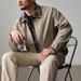 American Plaid Splicing Jacket Men's 2025 Spring And Autumn Plus Size Trendy Brand Loose Lapel Jacket_viptrois.com