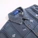 Men's Clothing Retro Design Plaid Floral Heavy Embroidery Denim Long Sleeved Shirt Loose Casual Couple Shirt_viptrois.com