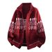 Men's Clothing Men's Christmas Knit Cardigan With Shawl Collar, Oversized Plaid Pattern, Warm & Stylish Fall Winter Pullover Sweater For Big & Tall_viptrois.com