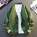 Men's Clothing Men's Autumn Casual Knit Cardigan Sweater - Soft Long Sleeve Open Front Coat, Loose Fit, Ribbed Cuff & Collar, Machine Washable_viptrois.com