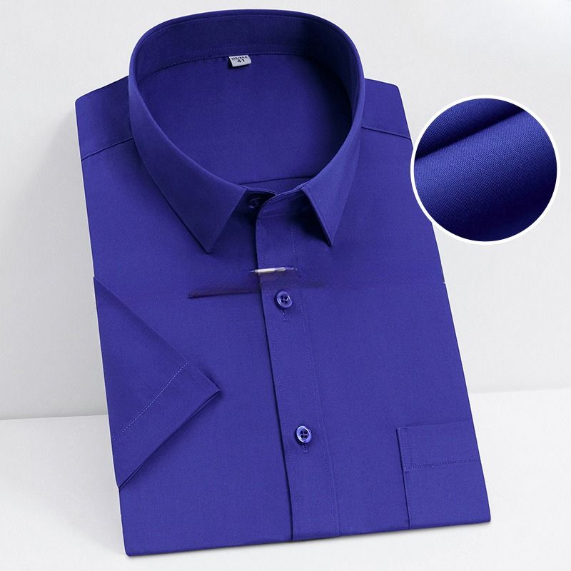 Men's Clothing Premium Ammonia-Free Iron Cotton Dress Shirt – Wrinkle-Resistant Business Casual Short Sleeve (80s Combed Cotton & Breathable)_viptrois.com