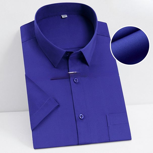 Men's Clothing Premium Ammonia-Free Iron Cotton Dress Shirt – Wrinkle-Resistant Business Casual Short Sleeve (80s Combed Cotton & Breathable)_viptrois.com