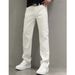 Men's Clothing Summer Thin White Jeans Men's Fashionable Simple Solid Color Straight Casual Pants Loose Versatile Slim Trousers_viptrois.com