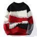 Men's Retro Knit Sweater – Thick Winter Pullover, Warm & Stylish (Light Gray/Chinese Red/Fruit Green/Yellow, M-4XL)_viptrois.com