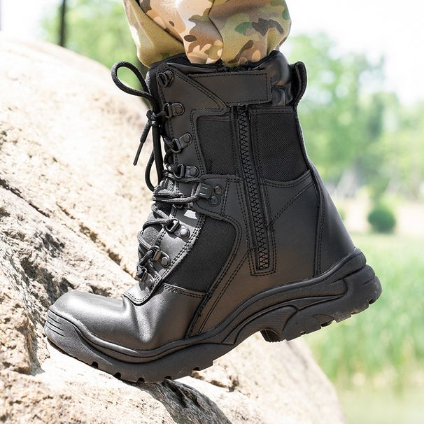 Combat Boots Men's Outdoor Tactical Boots High-top Side-pull Training Boots Wear-resistant Expansion Desert Boots_viptrois.com