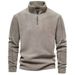 Loom Autumn Winter New Stand Collar Half-Zip Long Sleeve Sweatshirt Trendy Versatile Men's Top_viptrois.com