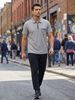 Men's Clothing Casual Zipper Pocket Short Sleeved Waffle Knit Short Sleeve T-Shirt With Zip Pocket - Slim Fit, Breathable Polyester (S-XXXL, 6 Colors)_viptrois.com