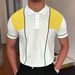 Men's Business Casual Contrast Color Short Sleeve Polo Shirt Spring Summer Clothing_viptrois.com