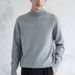Men's Semi-Turtle Neck Sweater – Winter Thermal Knit Pullover, Soft Touch Slim Fit Base Layer, Solid Color Casual Crewneck_viptrois.com