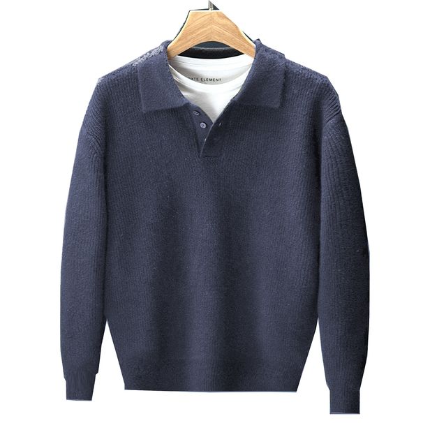 Men's Classic Polo Sweater – Slim Fit Collared Knit Top For Winter & Fall (M-3XL)_viptrois.com