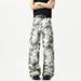 Premium Products Grey White American Camouflage Jeans Men's Trendy High Street Hip-hop Straight Loose Wide Leg Long Pants_viptrois.com