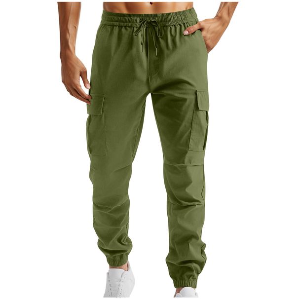 Men's Clothing Spring And Autumn New Style Sports Pants Men's Running Fitness Trousers Outdoor Pocket Overalls Casual Pants Skinny Pant_viptrois.com
