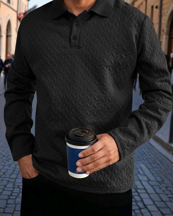 Camisa POLO Cálida Multicolor Para Primavera Y Otoño, Polo De Manga Larga Deportivo De Ocio Con Cuello De Hilo Para Hombre_viptrois.com