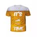 Spring/Summer Men's Short Sleeved T-shirt Malt Beer 3D Digital Printing Party Fashion Loose Shirt_viptrois.com