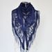 Muslim headscarf Muslim Scarf Scarf Triangle Scarf Solid Color Lace Hollowed Fringe Women's Long Scarf Shawl_viptrois.com
