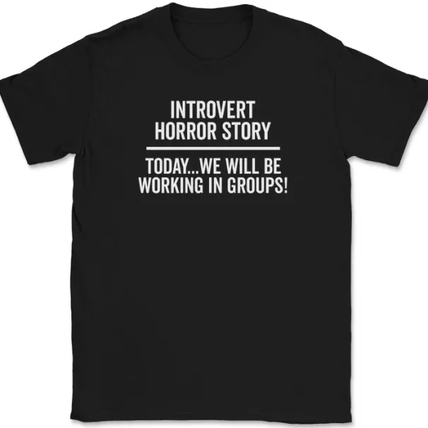 Introvert Horror Story T-Shirt Mens Womens Tees Top Funny Job Humor Office Homebody Loner Tee_viptrois.com