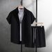 Men's Clothing Casual Shirt Short Sleeved Beach Pants Suit_viptrois.com