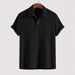 Men's Clothing Men's Tops Lapel Diamond Knitted Casual Loose Short Sleeved Shirt Men's Polo Shirt_viptrois.com