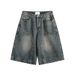 Men's Clothing Summer New Washed Denim Shorts Loose Casual Versatile Shorts Trendy High Street Straight Shorts_viptrois.com