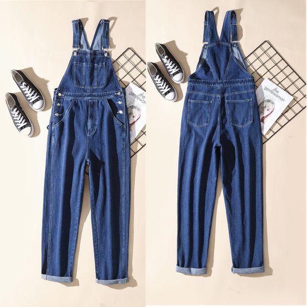 Man's clothing Suspenders men's and women's work pants Denim overalls fashion brand loose casual romper couple style_viptrois.com