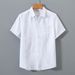 Men's Clothing Retro Casual Thin Short Sleeve Loose Cotton And Linen Shirt_viptrois.com
