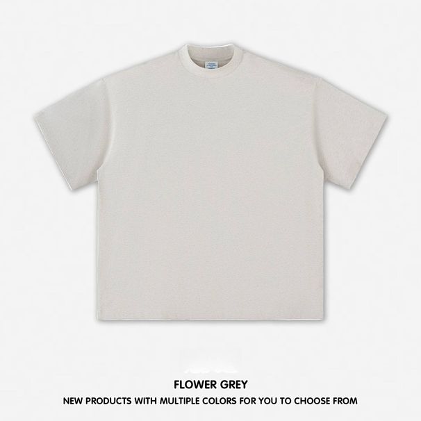 Men's Wear |2025 Trendy Brand Small High-neck 230G Pure Cotton Short-sleeved T-shirt For Men_viptrois.com