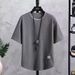 2025 Summer Ice Silk Hot Short Sleeve T-shirt Trendy Loose Casual Sportswear_viptrois.com