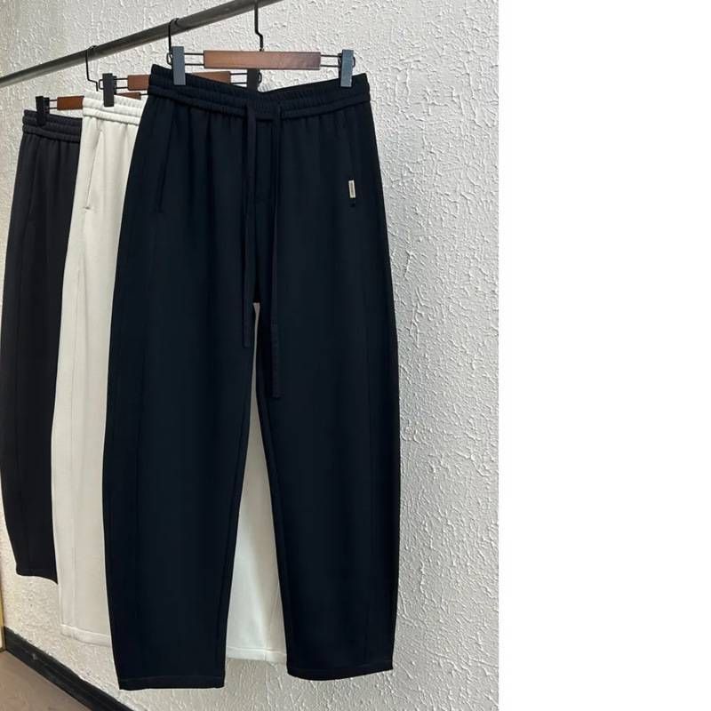 men's casual jogger pants relaxed fit drawstring waist streetwear sweatpants (black/gray)_viptrois.com