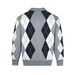 Retro Checkered Knit Sweater - Vintage-Inspired Collared Cardigan For Men & Women_viptrois.com
