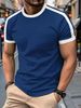 The 2025 Summer New European-style Men's Short-sleeved T-shirt With Contrasting Colors For Sports And Fitness_viptrois.com