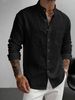 2026 American-style Men's Hawaiian-style Stand-up Collar Breathable Linen Henry Collar Casual Long-sleeved Shirt_viptrois.com