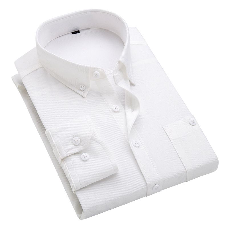 Men's Clothing Solid Color Business Casual Long Sleeve Shirt_viptrois.com