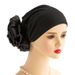 Women's new turban hat with large flowers, Middle Eastern turban hat, stretch fabric pullover hat, classic flower decoration, fashion party_viptrois.com