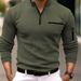 Pulse Foreign Trade Cross-Border European And American Autumn Polo Shirt With Arm Zipper Men's Striped Long_viptrois.com