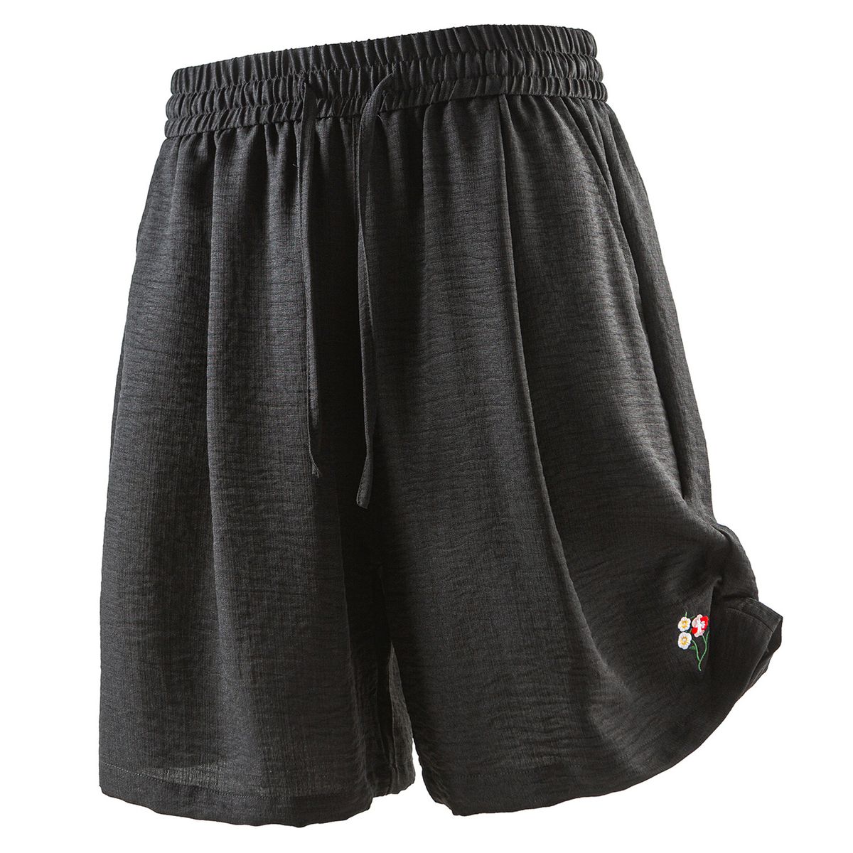 Men's Clothing Summer Men's Loose Thin Linen Embroidered Shorts Plus Size Casual Beach Straight Leg Pants Fashion_viptrois.com