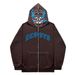Osaka Harajuku Zipper Dark Gothic Style Oversized Youth Cardigan Sweatshirt_viptrois.com